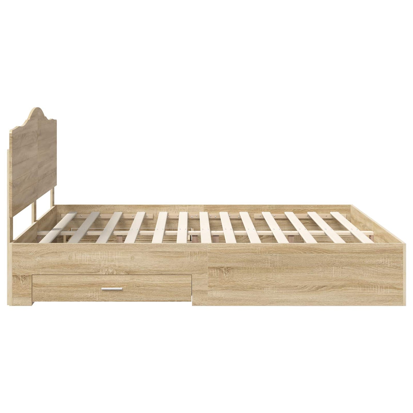 Bedframe met hoofdeinde Sonoma Eiken 200 x 200 cm Bewerkt hout