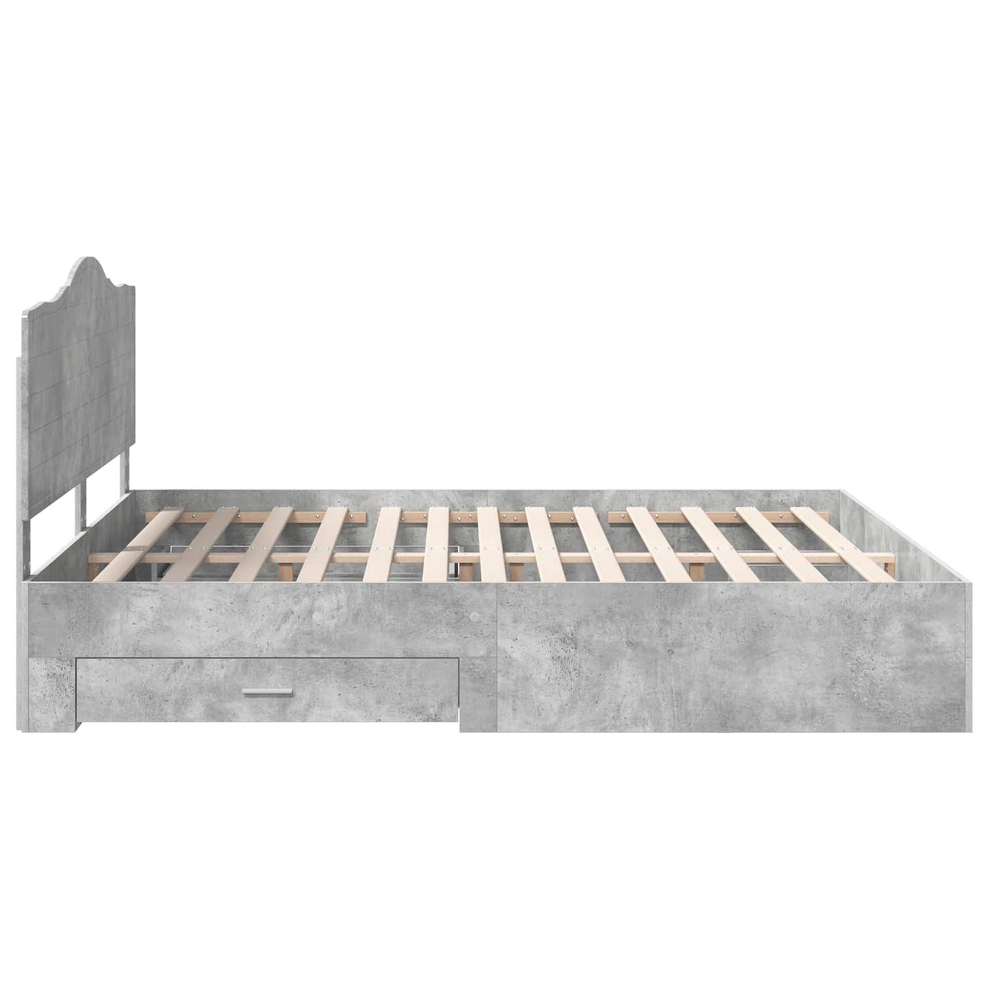 Bedframe met hoofdeinde Beton Grijs 200 x 200 cm Bewerkt hout