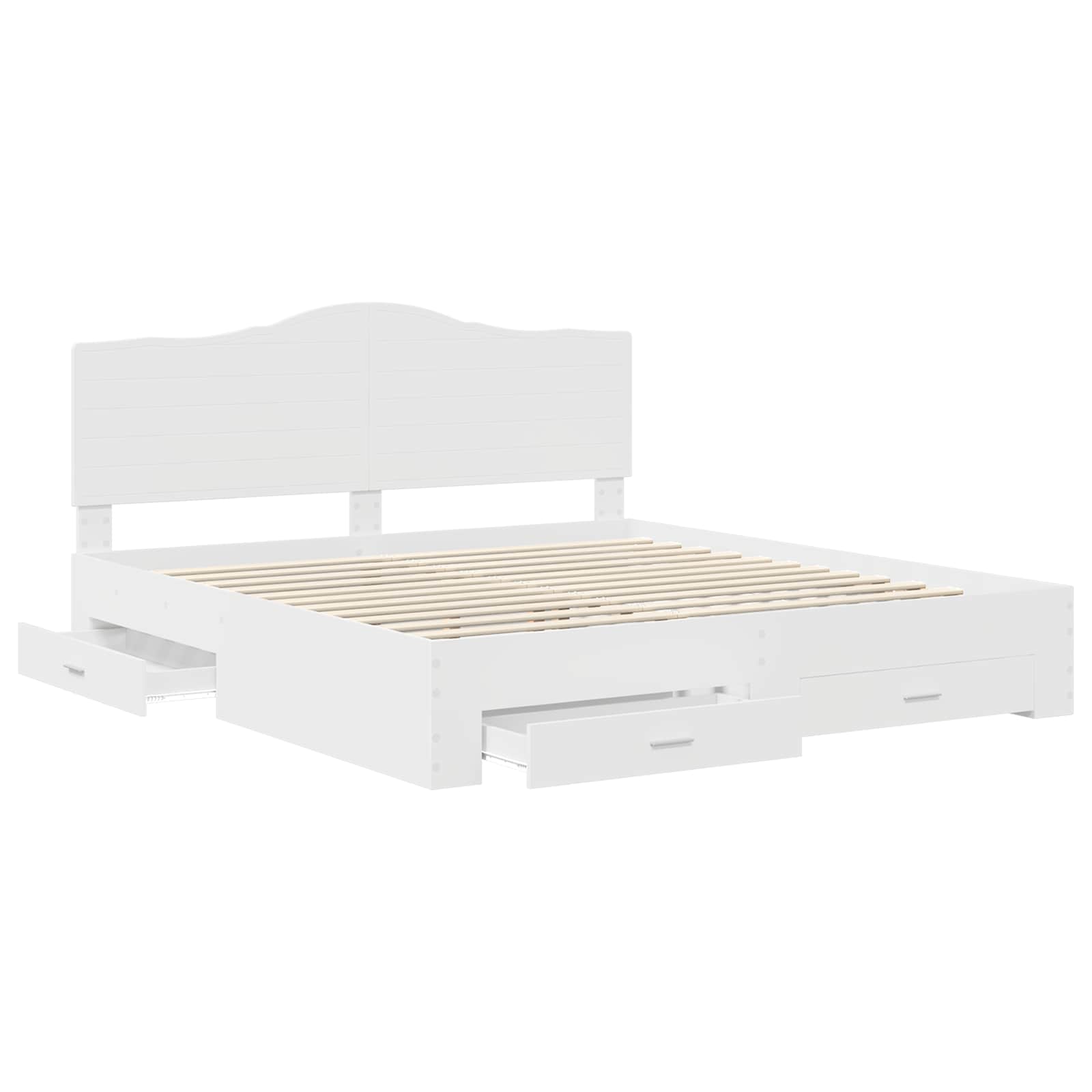 Bedframe met hoofdeinde met lade Wit 180 x 200 cm Bewerkt hout
