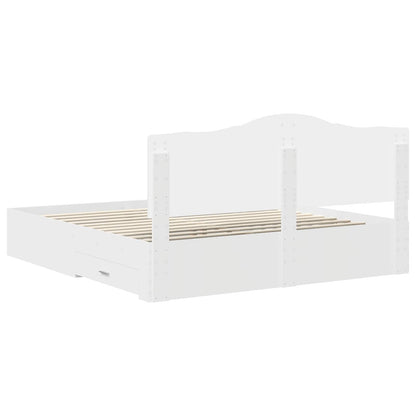 Bedframe met hoofdeinde met lade Wit 180 x 200 cm Bewerkt hout