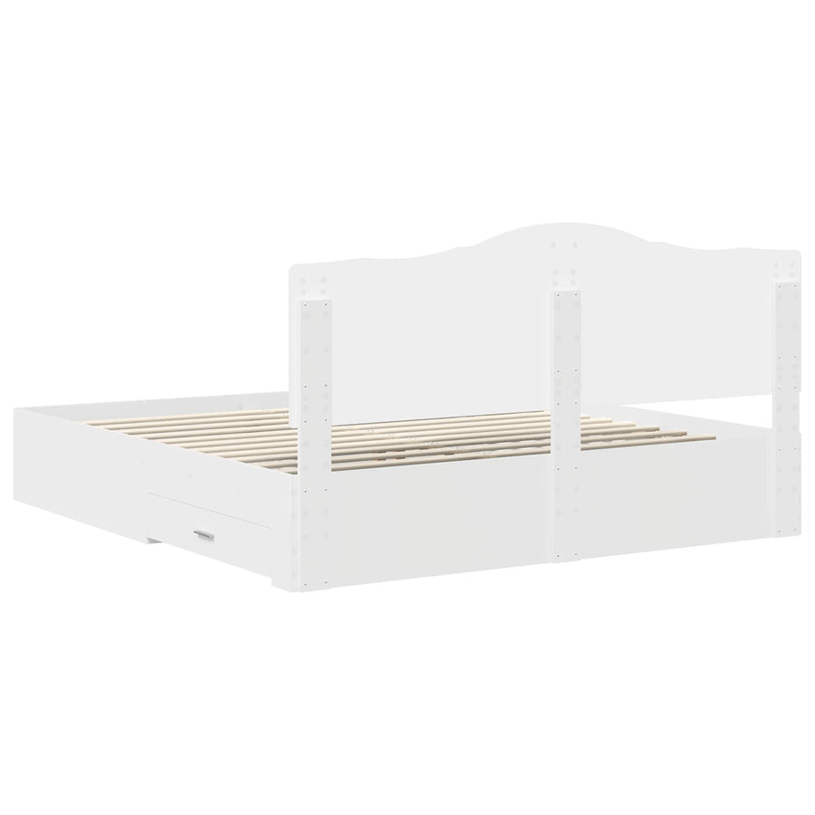 Bedframe met hoofdeinde met lade Wit 180 x 200 cm Bewerkt hout