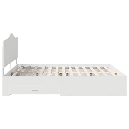 Bedframe met hoofdeinde met lade Wit 180 x 200 cm Bewerkt hout