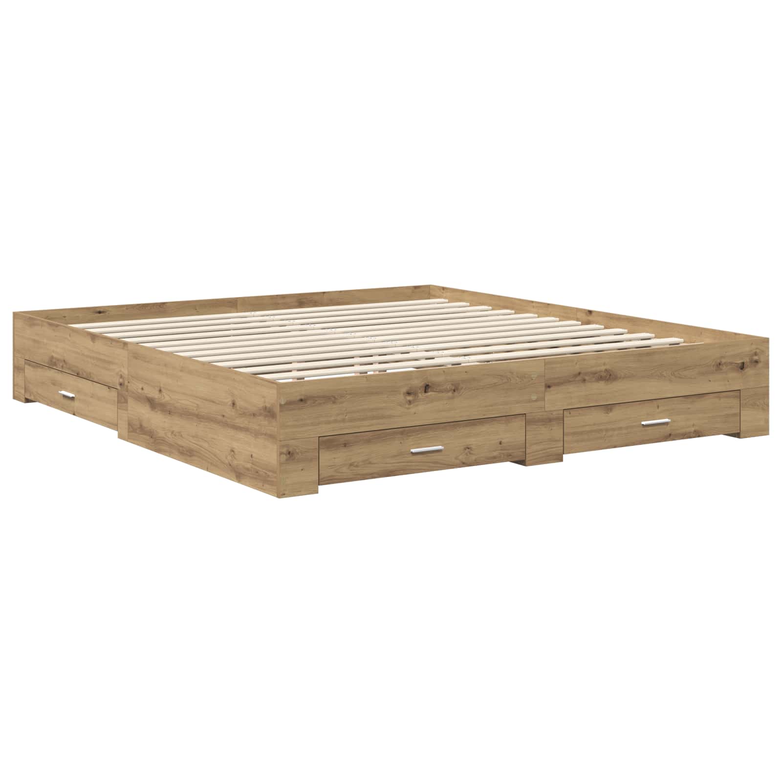 Bedframe met hoofdeinde Artisan Eiken 180 x 200 cm Bewerkt hout