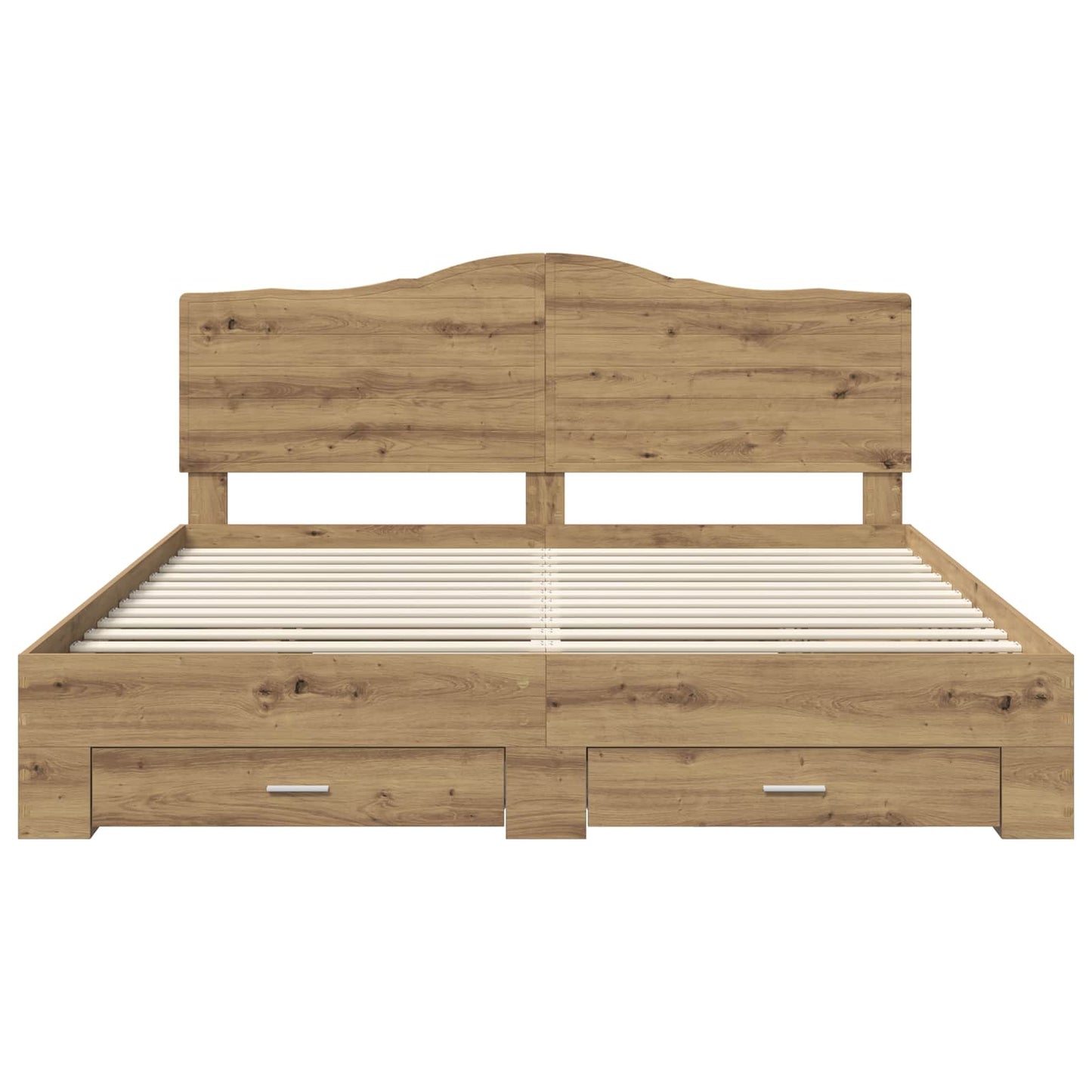 Bedframe met hoofdeinde Artisan Eiken 180 x 200 cm Bewerkt hout