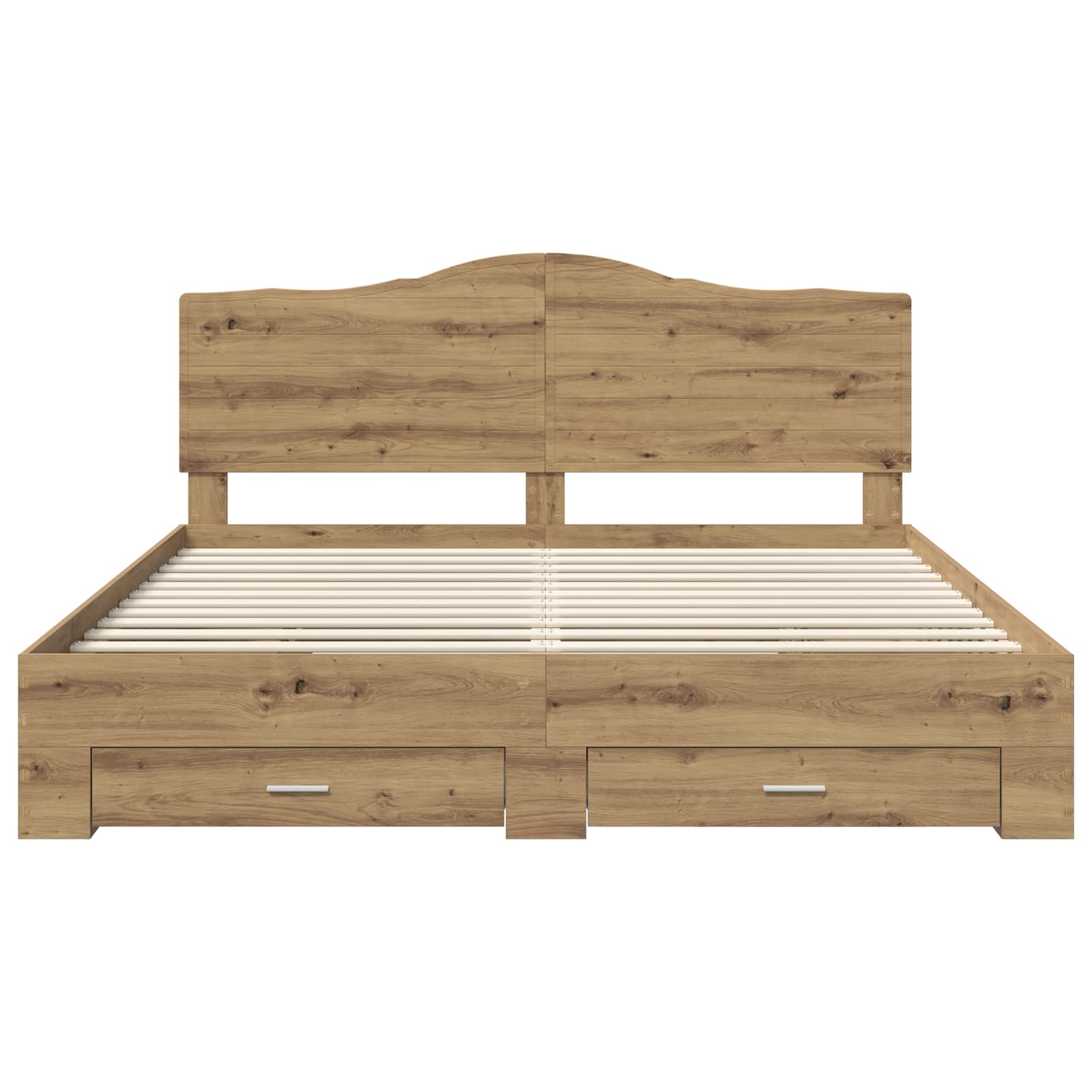 Bedframe met hoofdeinde Artisan Eiken 180 x 200 cm Bewerkt hout