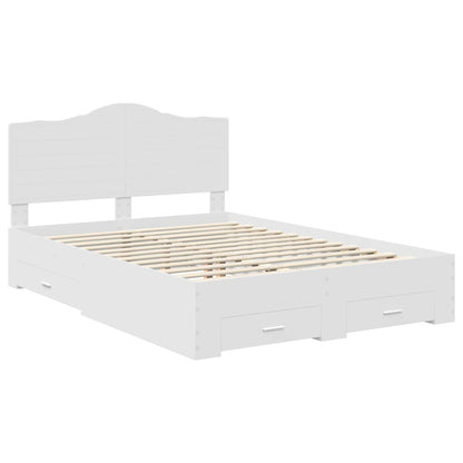 Bedframe met hoofdeinde met lade Wit 160 x 200 cm Bewerkt hout