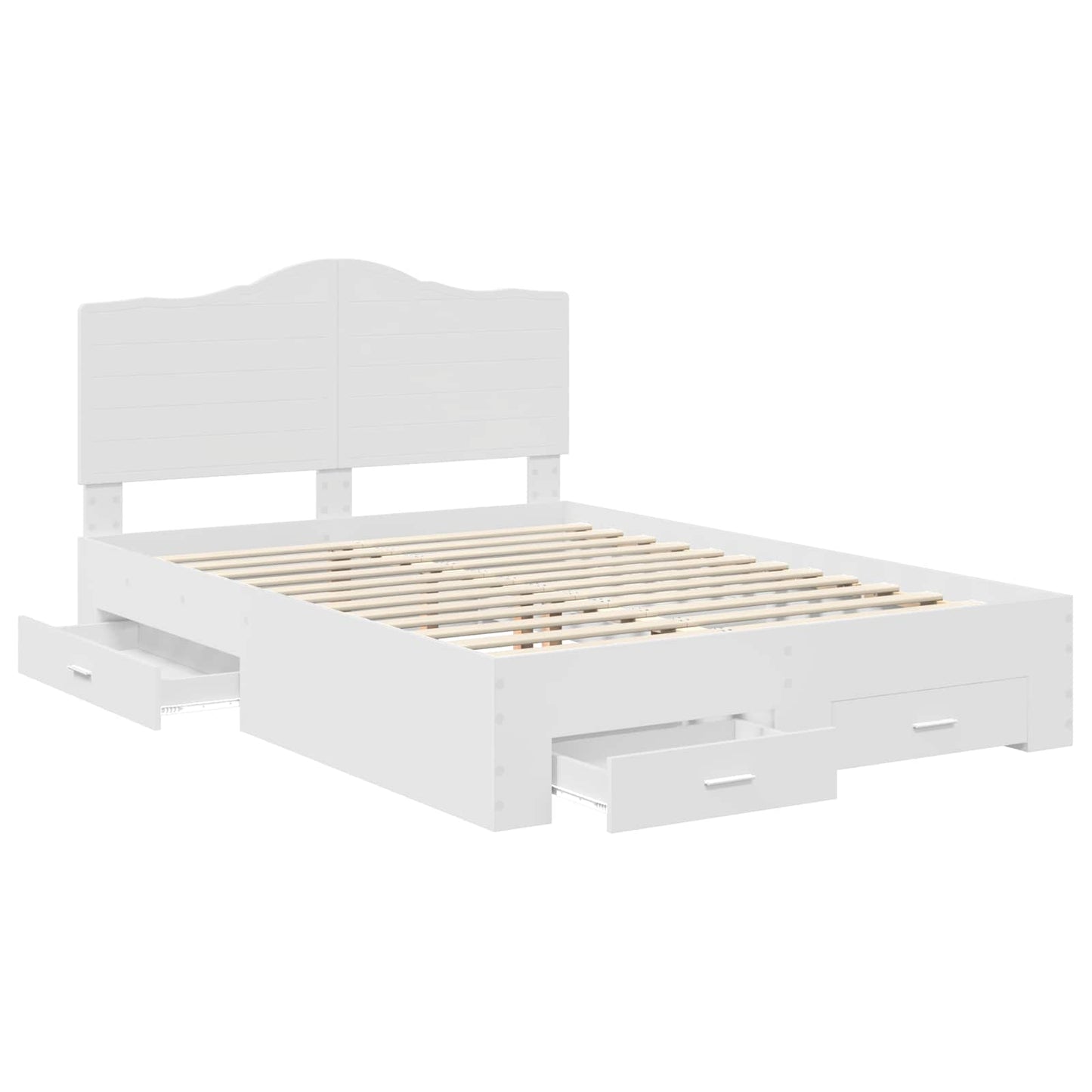 Bedframe met hoofdeinde met lade Wit 160 x 200 cm Bewerkt hout