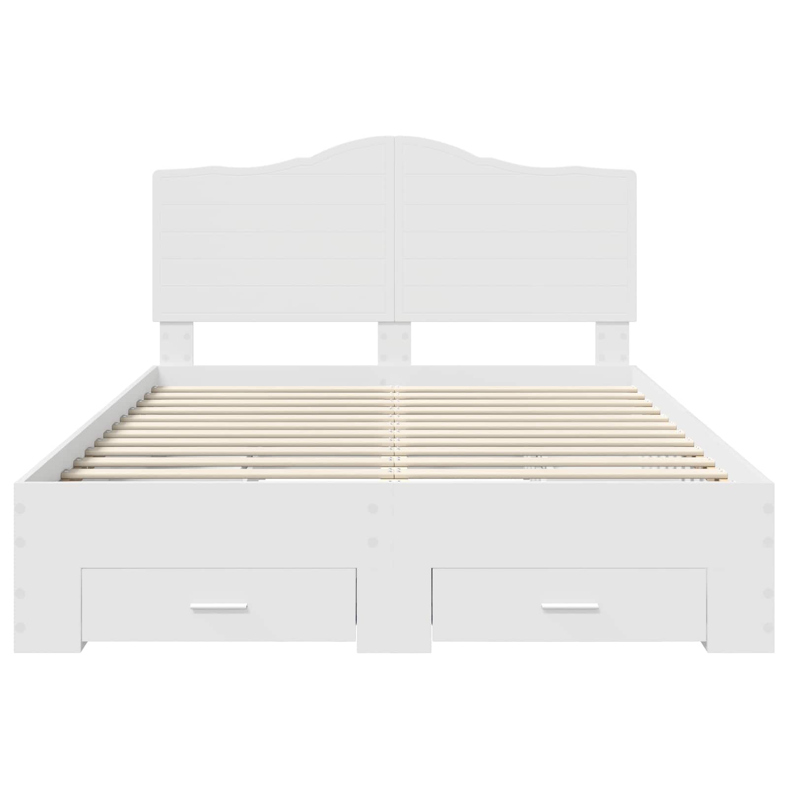 Bedframe met hoofdeinde met lade Wit 160 x 200 cm Bewerkt hout