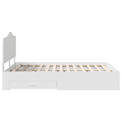 Bedframe met hoofdeinde met lade Wit 160 x 200 cm Bewerkt hout
