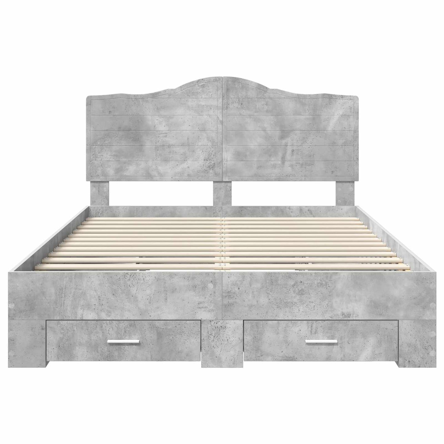 Bedframe met hoofdeinde Beton Grijs 160 x 200 cm Bewerkt hout