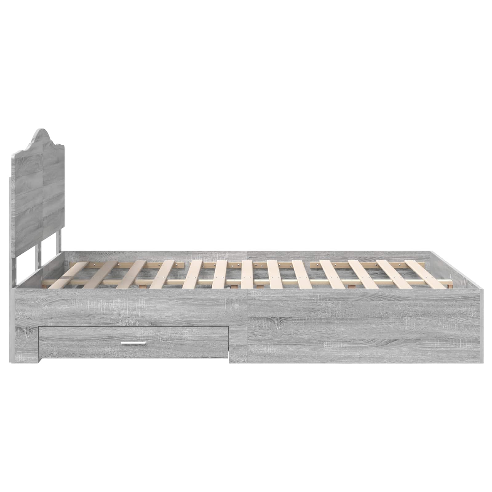 Bedframe met hoofdeinde Grijs Sonoma 160 x 200 cm Bewerkt hout