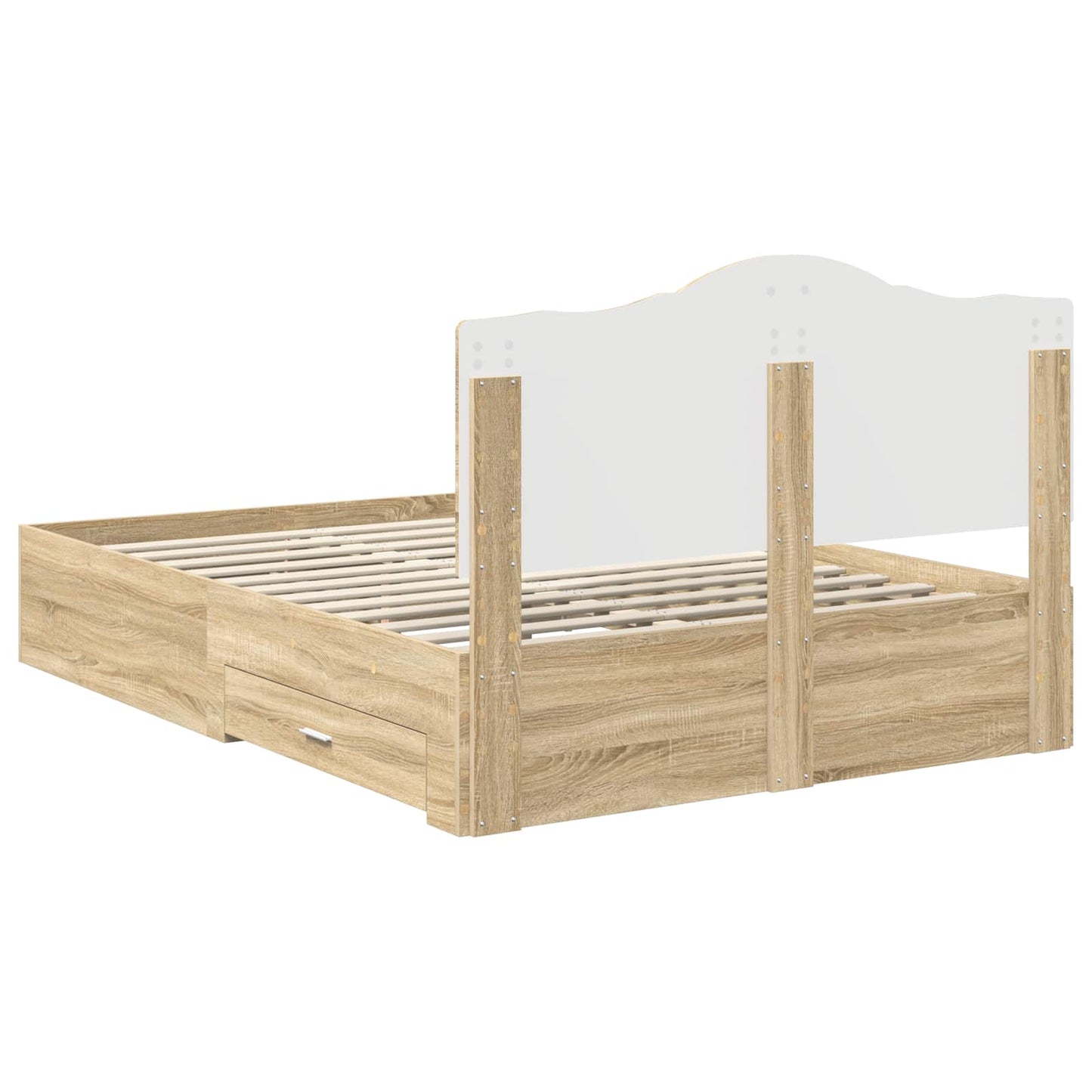 Bedframe met hoofdeinde Sonoma Eiken 150 x 200 cm Bewerkt hout