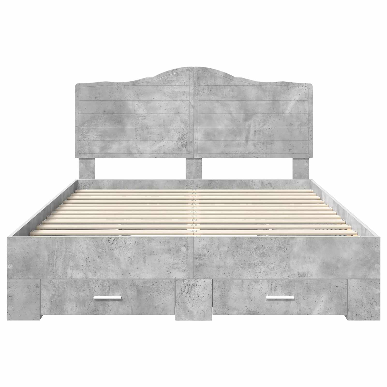 Bedframe met hoofdeinde Beton Grijs 150 x 200 cm Bewerkt hout