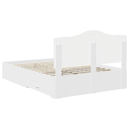 Bedframe met hoofdeinde met lade Wit 140 x 200 cm Bewerkt hout