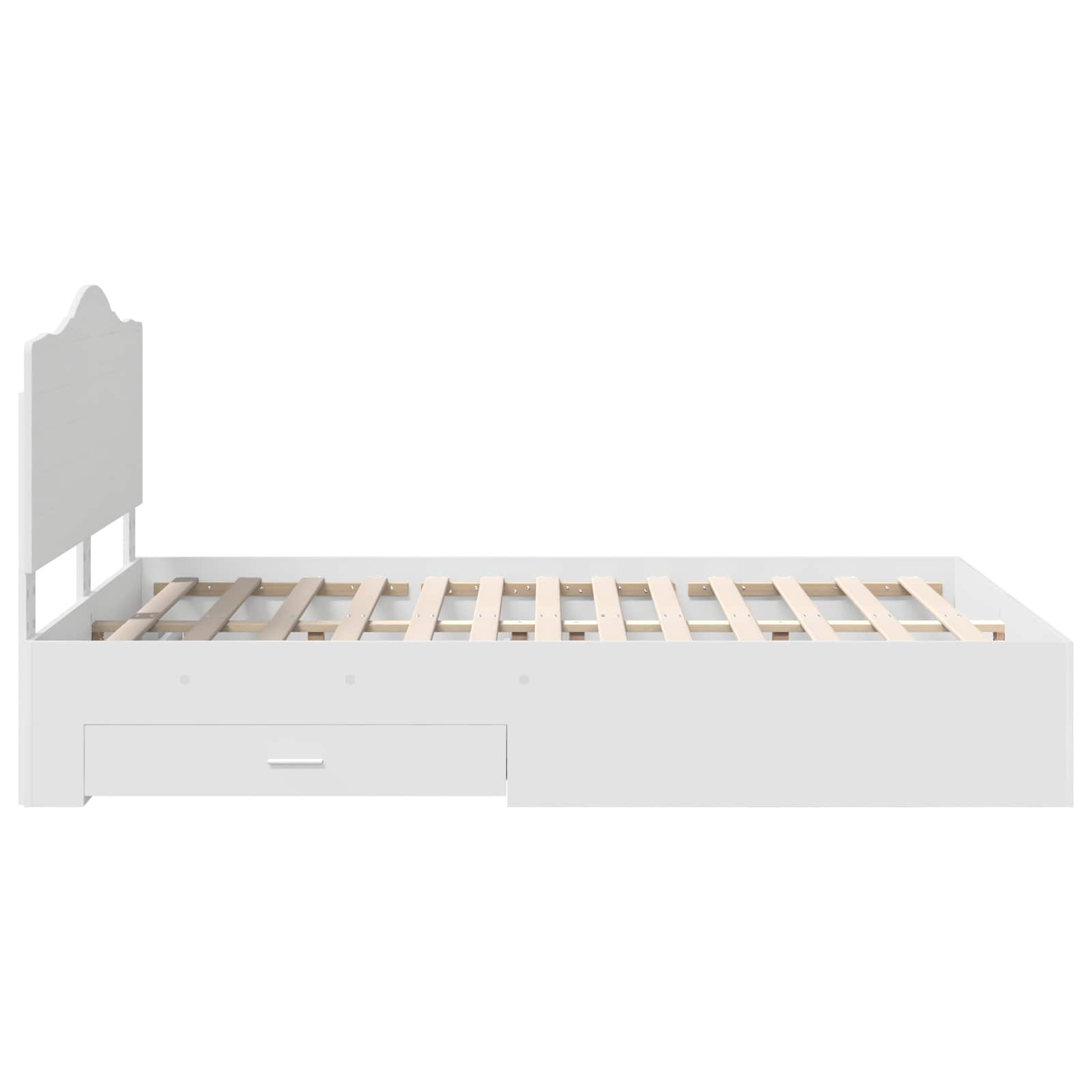 Bedframe met hoofdeinde met lade Wit 140 x 200 cm Bewerkt hout