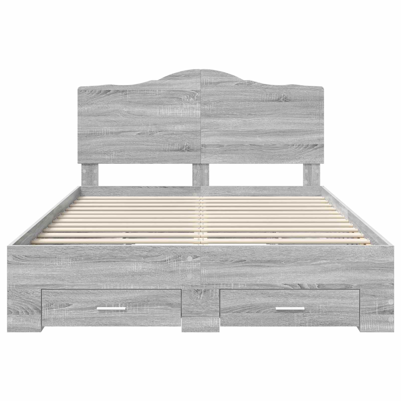 Bedframe met hoofdeinde Grijs Sonoma 140 x 200 cm Bewerkt hout