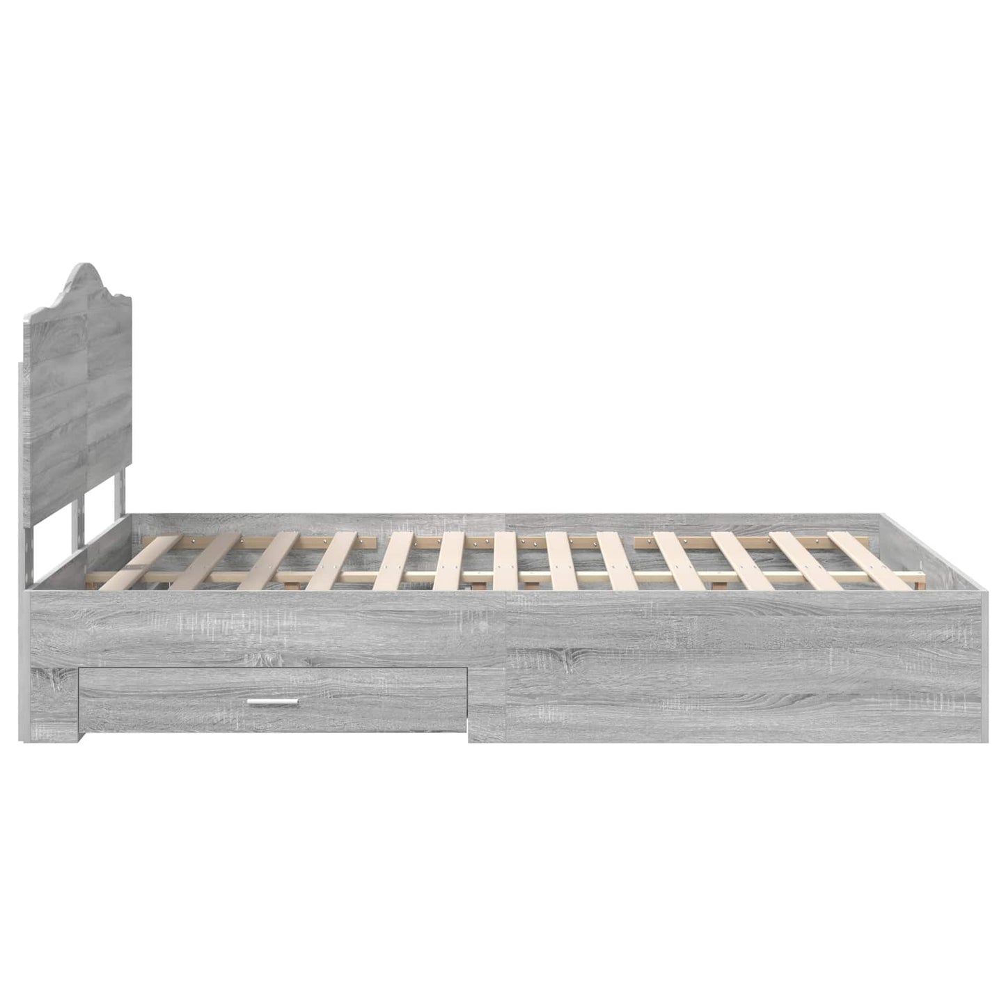 Bedframe met hoofdeinde Grijs Sonoma 140 x 200 cm Bewerkt hout