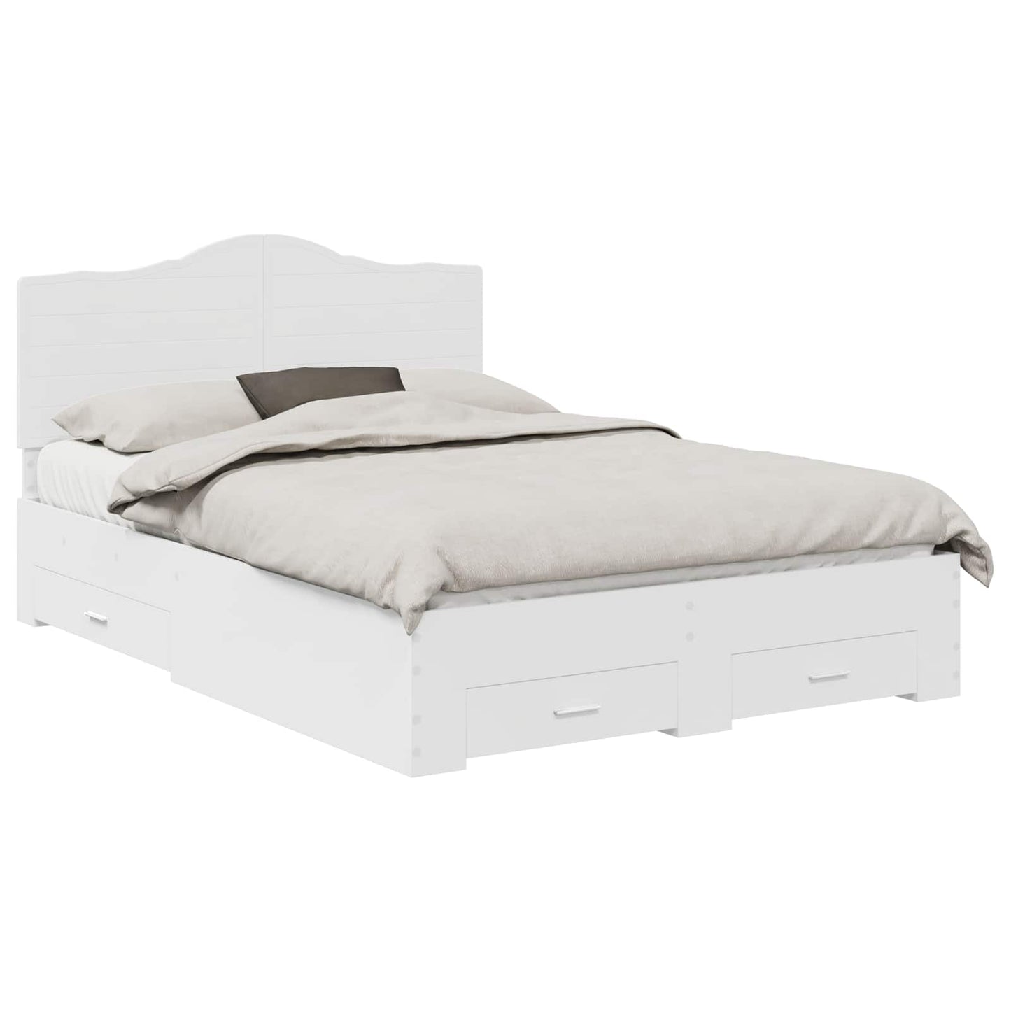 Bedframe met hoofdeinde met lade Wit 140 x 190 cm Bewerkt hout