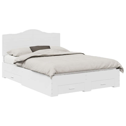 Bedframe met hoofdeinde met lade Wit 140 x 190 cm Bewerkt hout