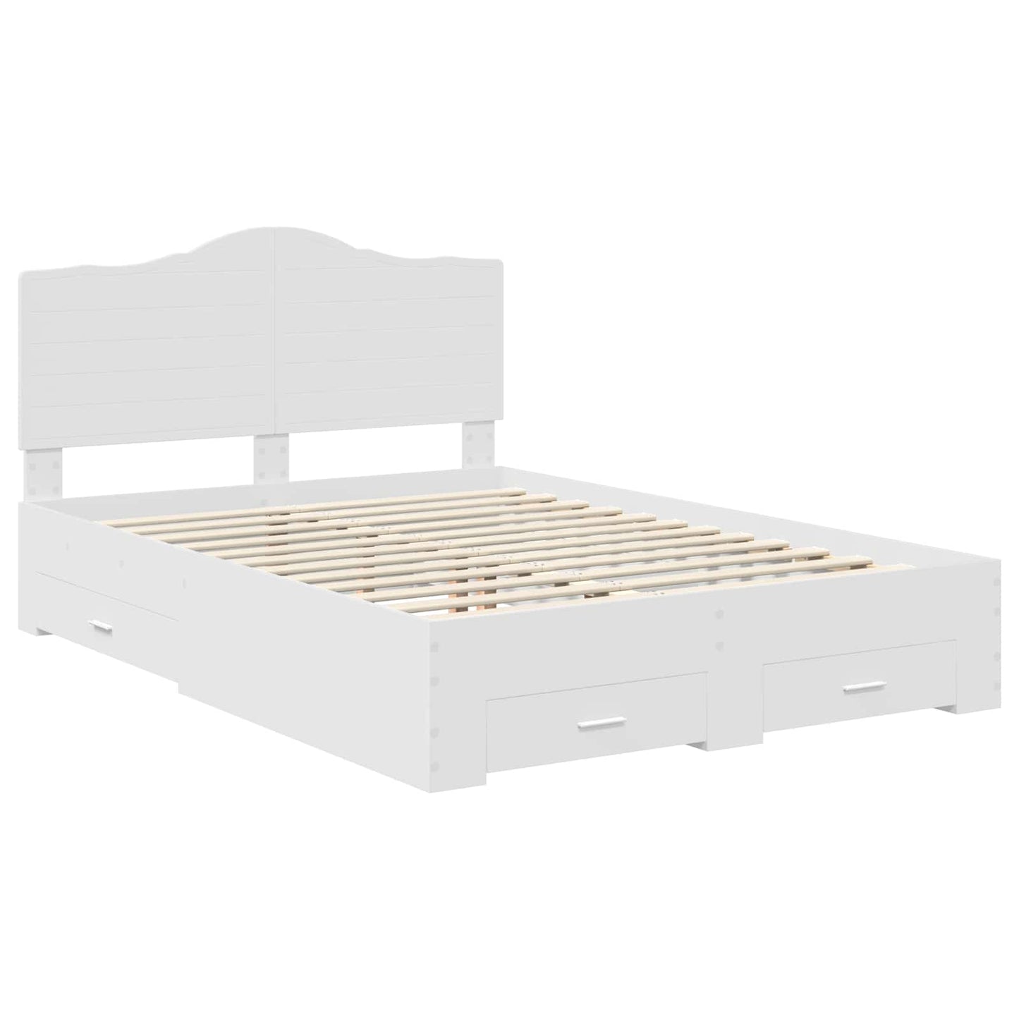 Bedframe met hoofdeinde met lade Wit 140 x 190 cm Bewerkt hout