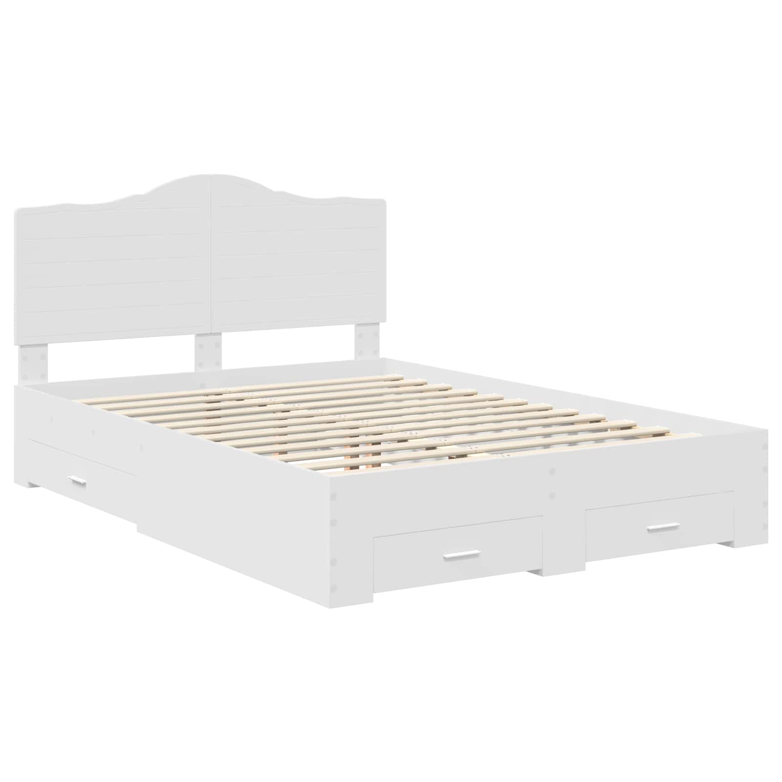 Bedframe met hoofdeinde met lade Wit 140 x 190 cm Bewerkt hout