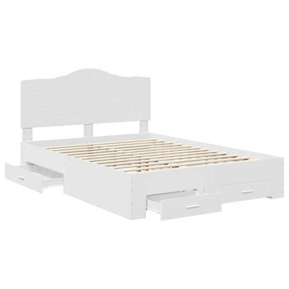 Bedframe met hoofdeinde met lade Wit 140 x 190 cm Bewerkt hout
