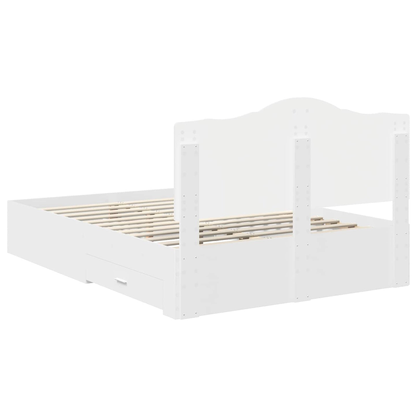 Bedframe met hoofdeinde met lade Wit 140 x 190 cm Bewerkt hout