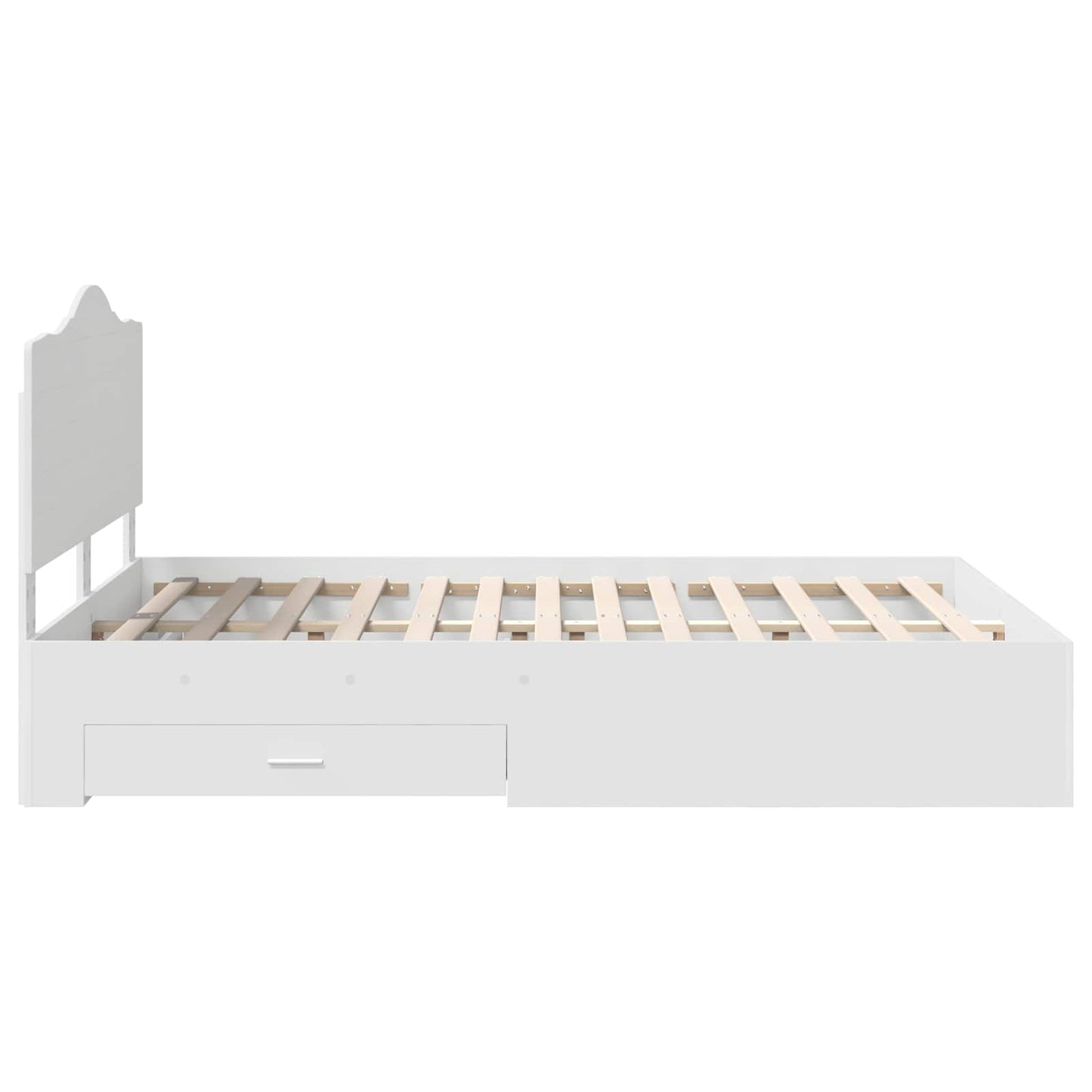 Bedframe met hoofdeinde met lade Wit 140 x 190 cm Bewerkt hout