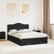 Bedframe 140x190 cm zwart bewerkt hout