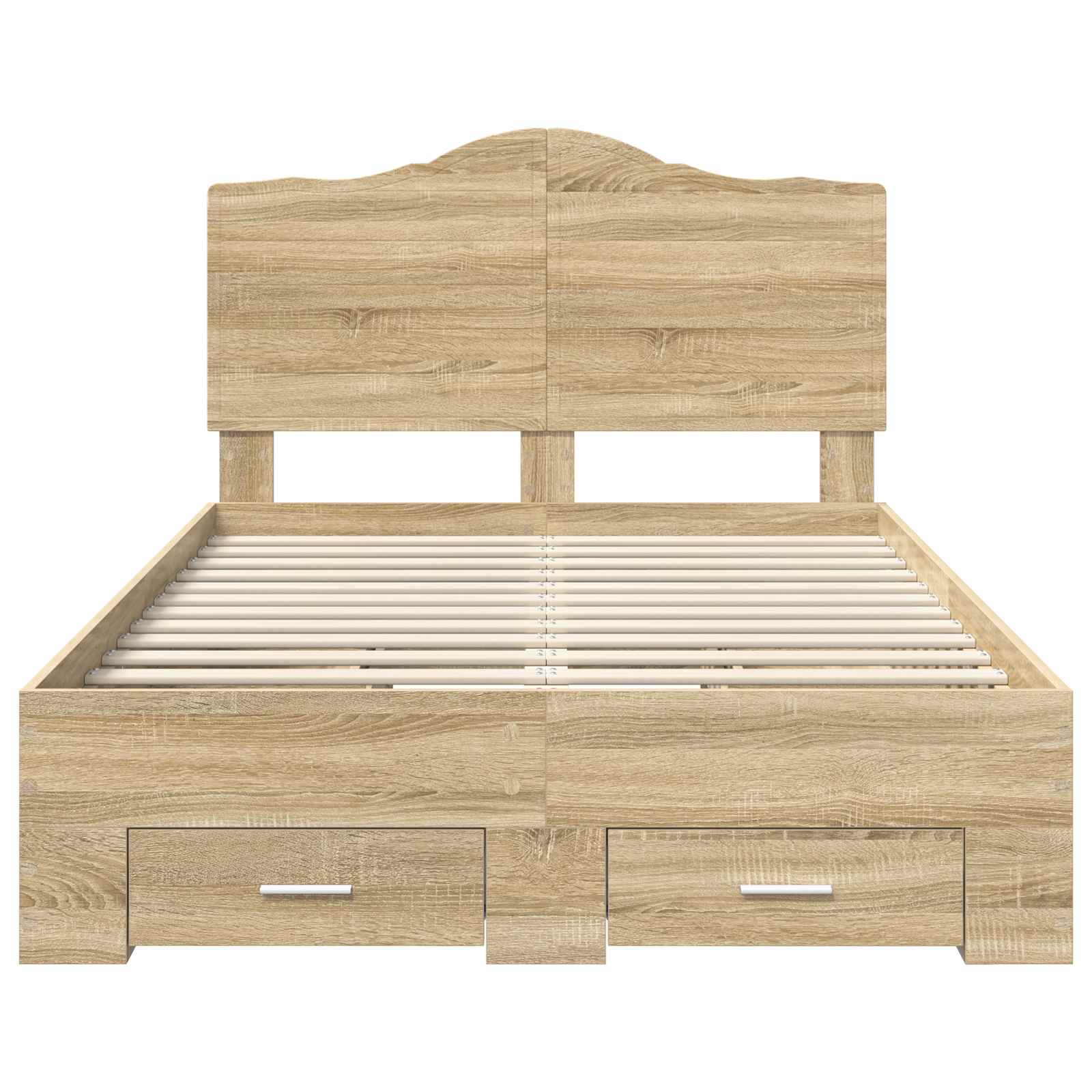 Bedframe met hoofdeinde Sonoma Eiken 120 x 200 cm Bewerkt hout