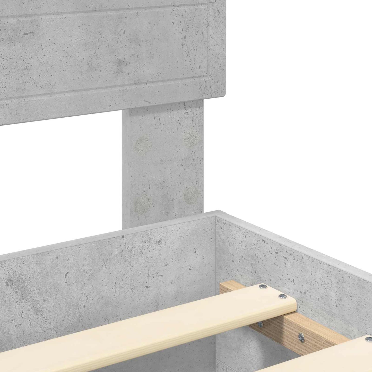 Bedframe met hoofdeinde Beton Grijs 120 x 200 cm Bewerkt hout