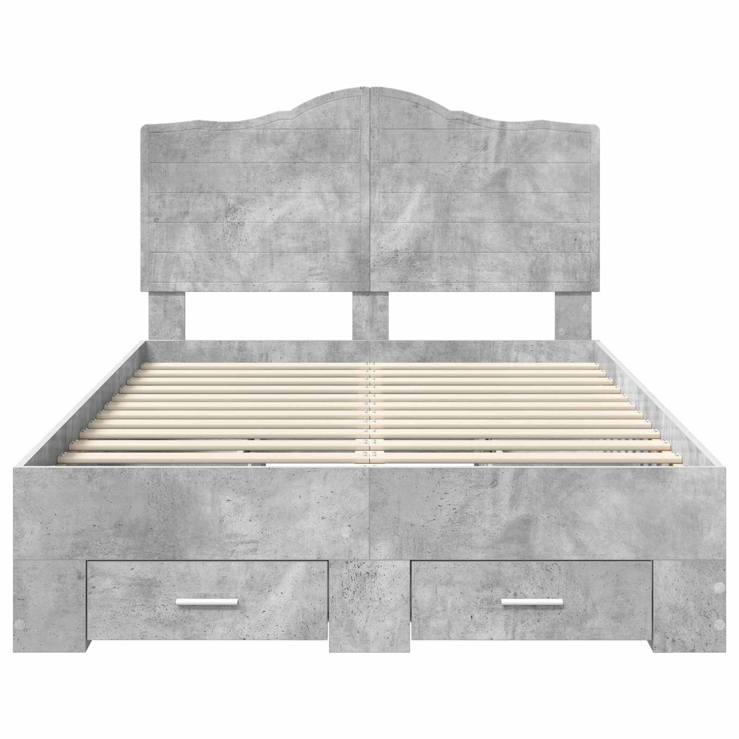Bedframe met hoofdeinde Beton Grijs 120 x 200 cm Bewerkt hout