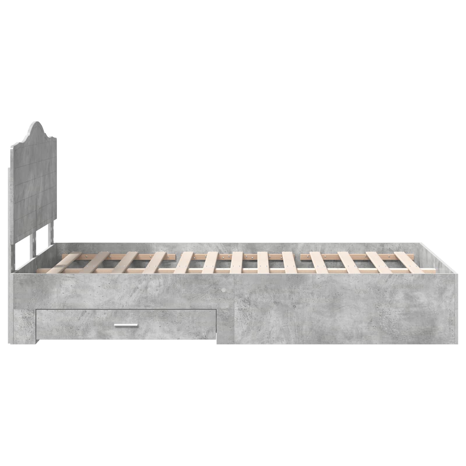 Bedframe met hoofdeinde Beton Grijs 120 x 200 cm Bewerkt hout