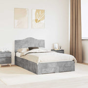 Bedframe 120x190 cm beton grijs bewerkt hout