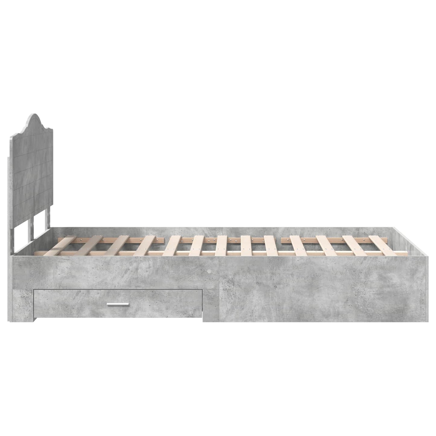 Bedframe met hoofdeinde Beton Grijs 120 x 190 cm Bewerkt hout