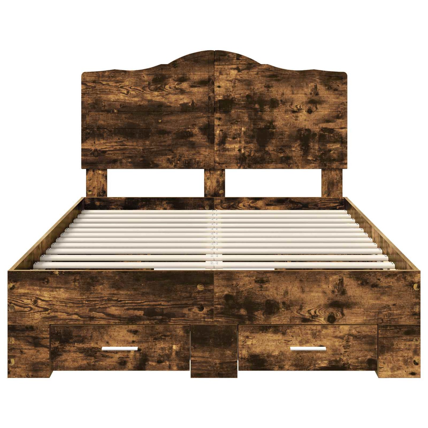 Bedframe met hoofdeinde Gerookt eiken 120 x 190 cm Bewerkt hout