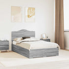 Bed Frame with Headboard Grey Sonoma 120 x 190 cm Engineered Wood