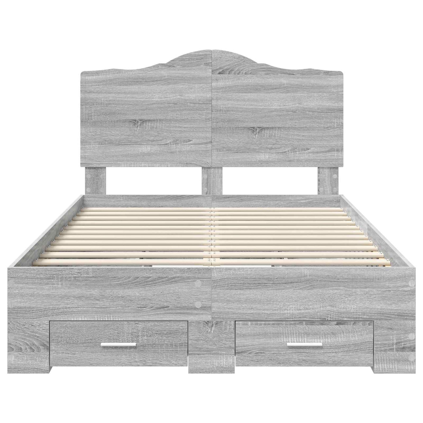 Bedframe met hoofdeinde Grijs Sonoma 120 x 190 cm Bewerkt hout