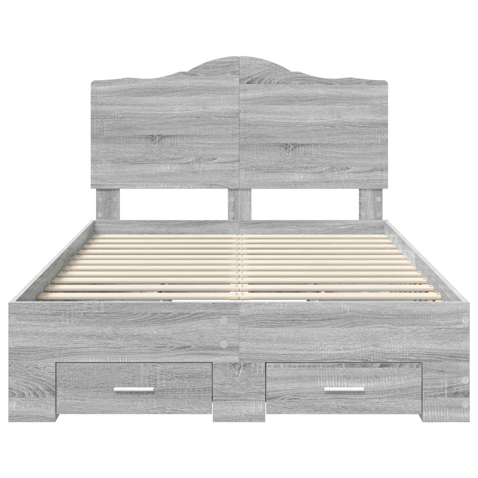Bedframe met hoofdeinde Grijs Sonoma 120 x 190 cm Bewerkt hout