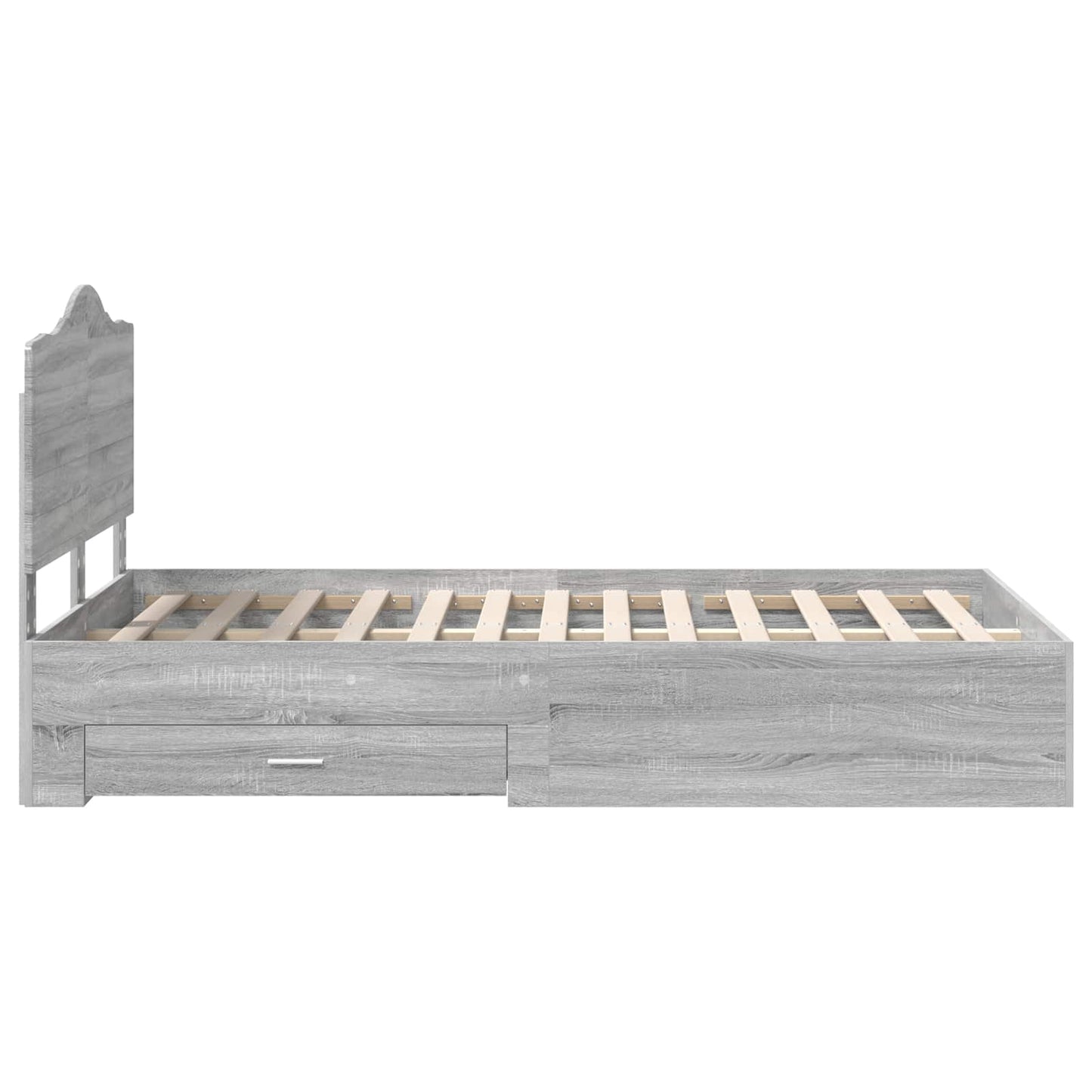 Bedframe met hoofdeinde Grijs Sonoma 120 x 190 cm Bewerkt hout