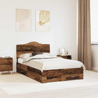 Bed frame with headboard Reclaimed Wood 120 x 190 cm Engineered wood