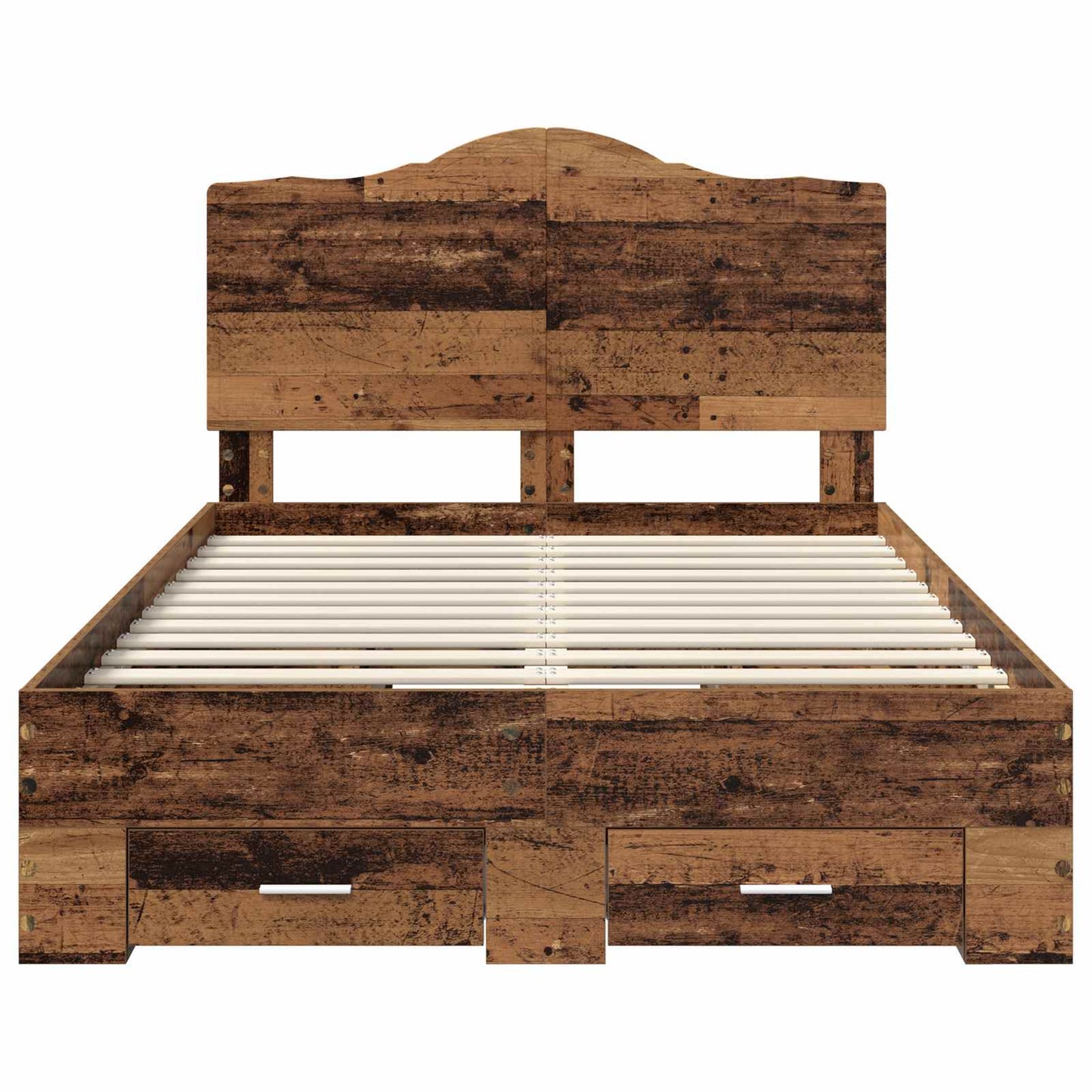 Bedframe met hoofdeinde Oudhout 120 x 190 cm Bewerkt hout