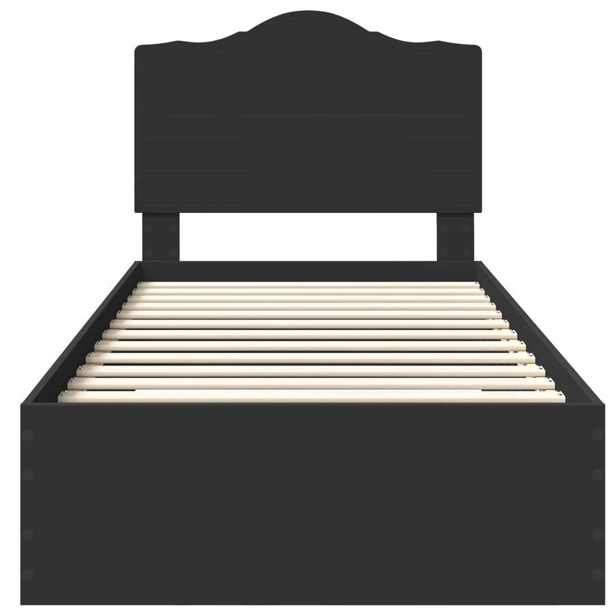 Bedframe met hoofdeinde Zwart 100 x 200 cm Bewerkt hout