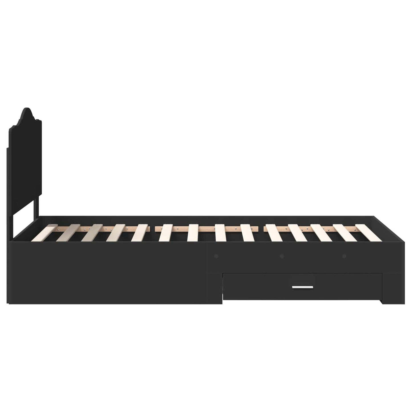 Bedframe met hoofdeinde Zwart 100 x 200 cm Bewerkt hout