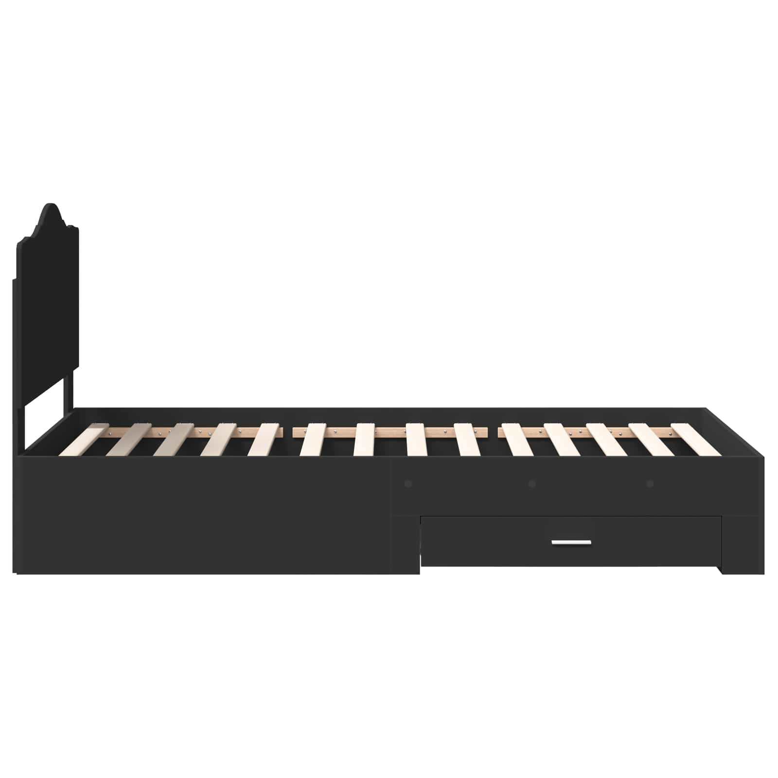 Bedframe met hoofdeinde Zwart 100 x 200 cm Bewerkt hout