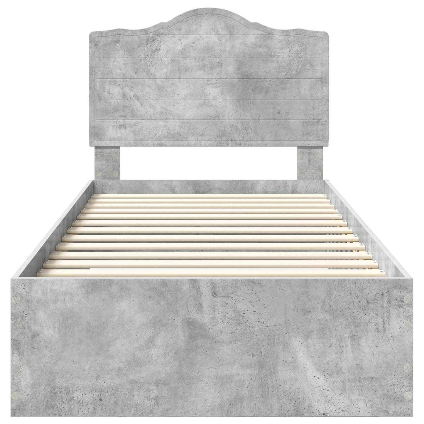 Bedframe met hoofdeinde Beton Grijs 100 x 200 cm Bewerkt hout