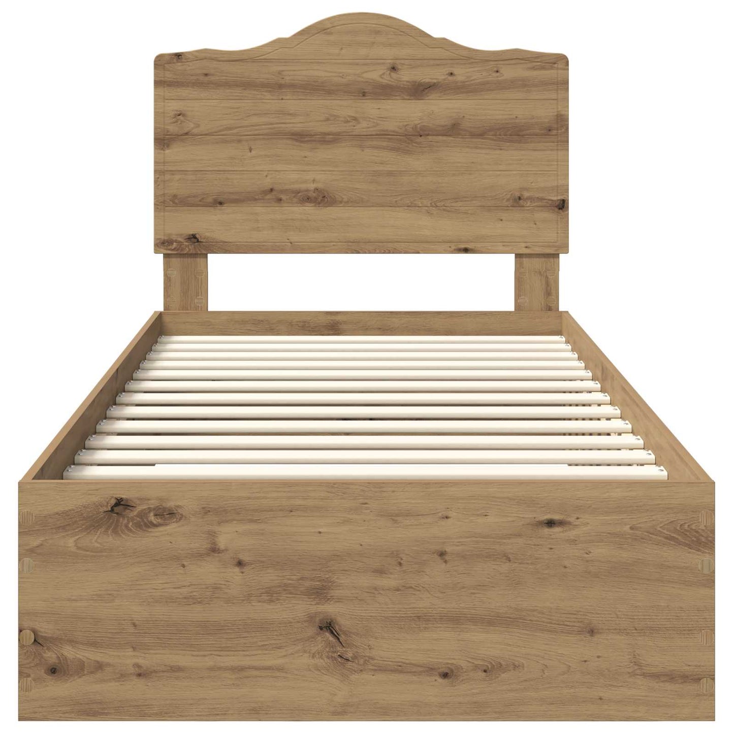 Bedframe met hoofdeinde Artisan Eiken 100 x 200 cm Bewerkt hout