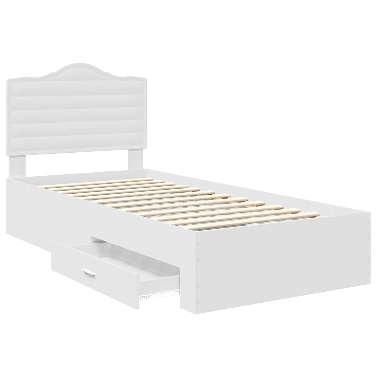 Bedframe met hoofdeinde met lade Wit 90 x 200 cm Bewerkt hout