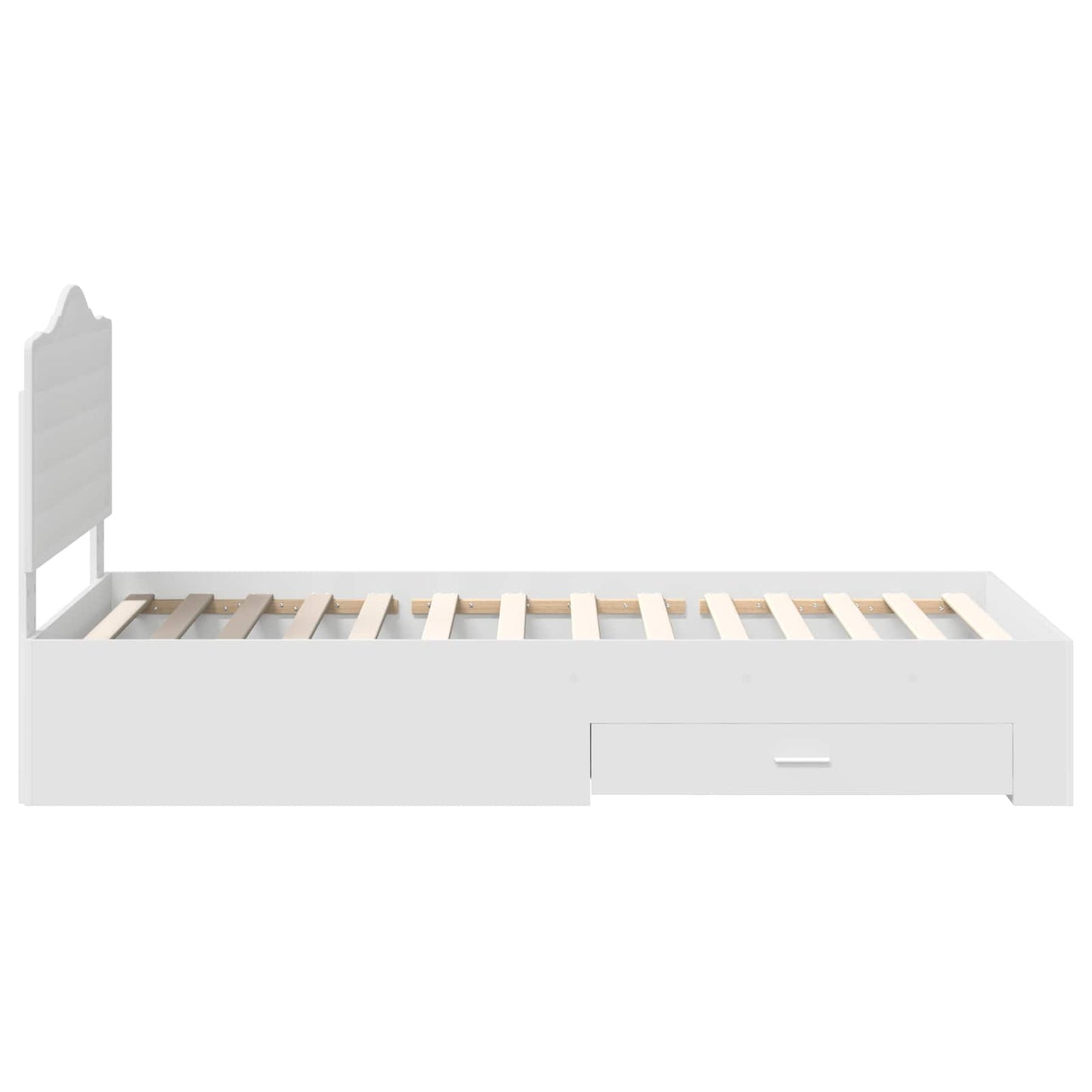 Bedframe met hoofdeinde met lade Wit 90 x 200 cm Bewerkt hout