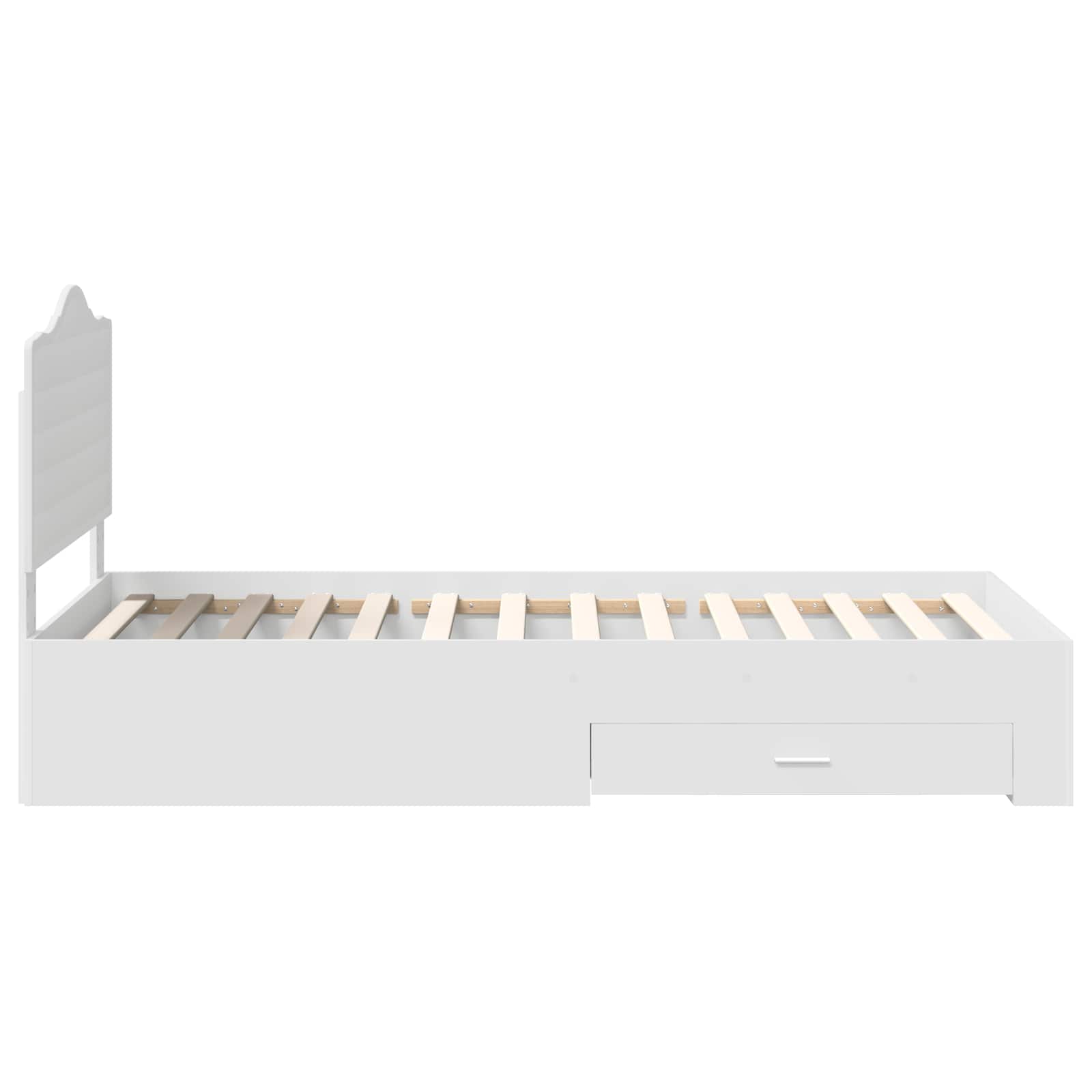 Bedframe met hoofdeinde met lade Wit 90 x 200 cm Bewerkt hout